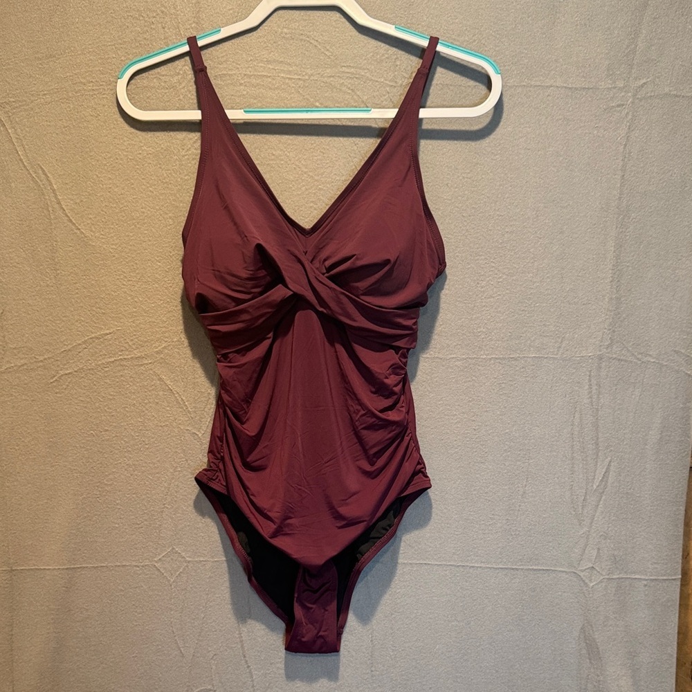 Hilor Burgundy One-Piece Swimsuit
